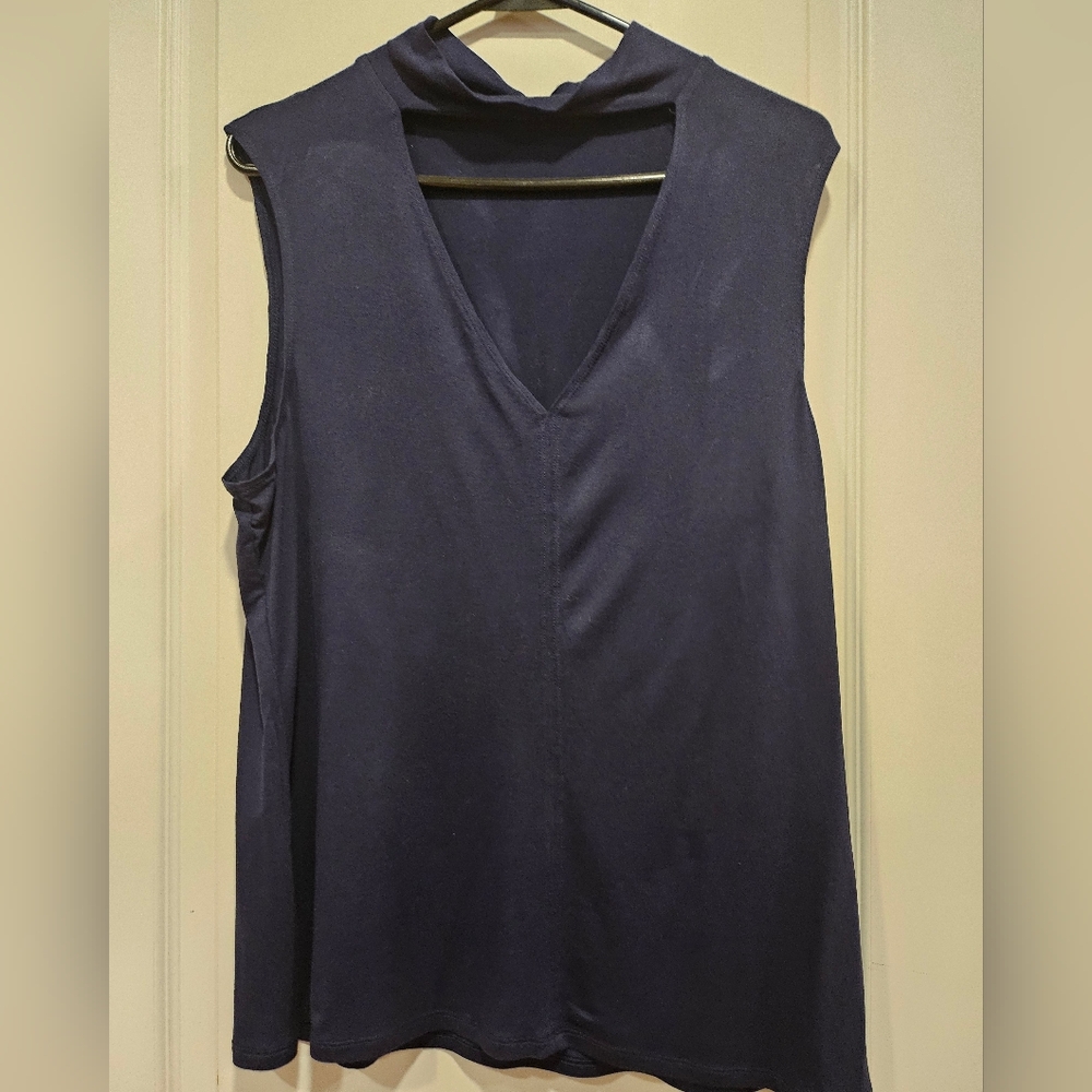 Max Studio Sleeveless Navy Blue Women's Top XL (NWT)